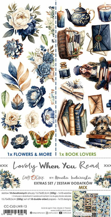 Craft O Clock Extras Set Lovely when you read 15x30 cm Mix  CC-C60-LWR-13