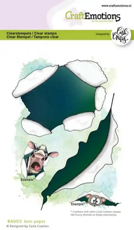 CraftEmotions clearstamps A6 - CC BASICS Torn paper A6 Carla Creaties