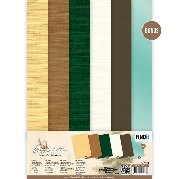 Linen Cardstock Pack - Berries Beauties - Cosy Winter - A4 BB-A4-10023