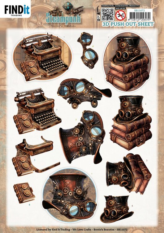 3D Pushout Sheet - Berries Beauties - Steampunk - Objects SB11072