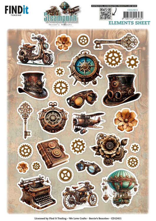 Cutting Sheet - Berries Beauties - Steampunk - Small Elements CD12411