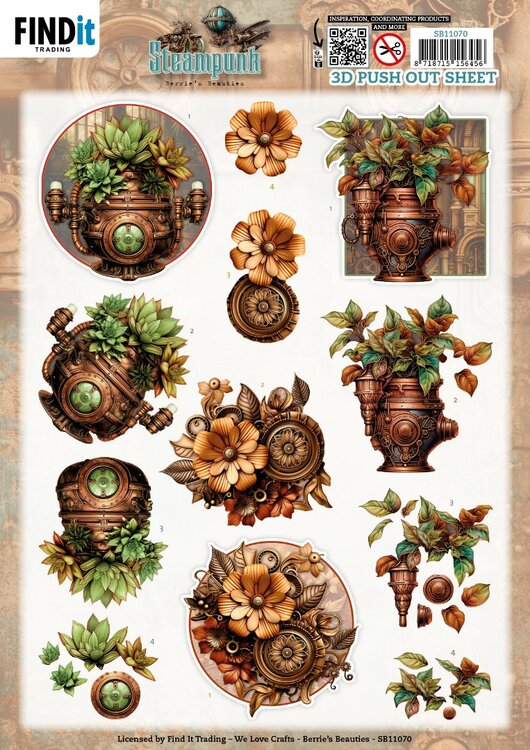 3D Pushout Sheet - Berries Beauties - Steampunk - Plants SB11070