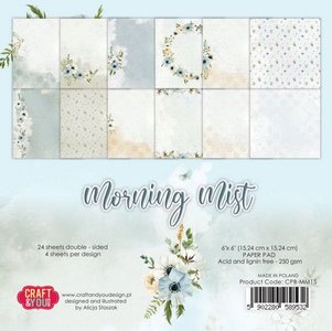 Craft&amp;You Morning Mist Small Paper Pad 6x6  CPB-MM15