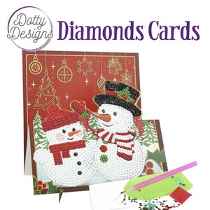 Dotty Designs Diamond Easel Card 143 - Two Snowmen DDDC1143