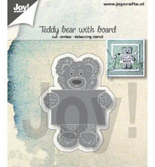 Joy! stencil- Teddybeer met notitiebord-&nbsp;6002/1308