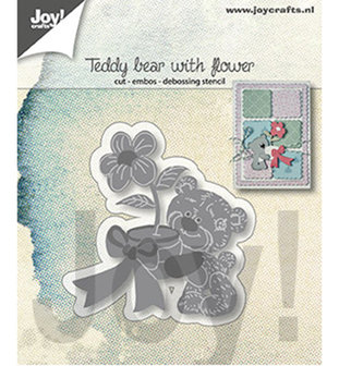 Joy! stencil- Teddybeer met bloem-&nbsp;6002/1307