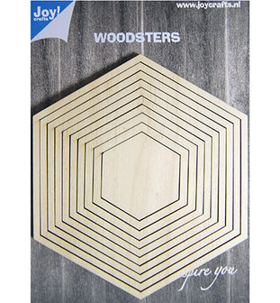 Joy craft - Deco-schudkaart hexagon - woodsters 6320/0012