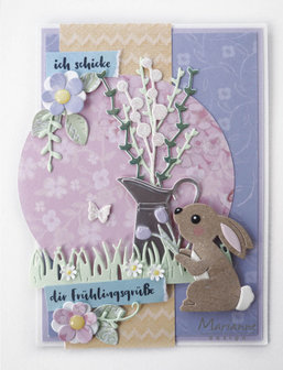 Marianne desgn - CR1498 Craftables stencil -Bunny by Marleen