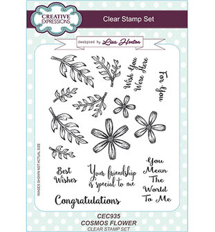 Creative Expression - Clear stamp set  -Cosmos Flower CEC935
