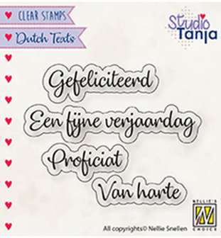 Nellies Choice Clearstempel Tekst (NL) - DTCS027 - Dutch texts, Proficiat etc..