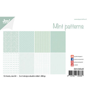 Joy! papierset -Noor Design - 6011/0648 - Mint patronen
