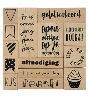 Marianne design - CS1076 Houtstempel set &ndash; Feest!