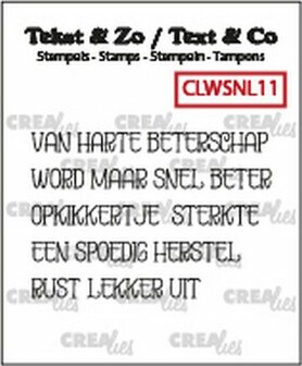 Crealies Clearstamp Tekst &amp; Zo - woordstrips Beterschap (NL)  5x4x44mm - CLTZWSNL11