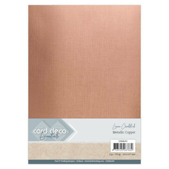 Card Deco Essentials - Metallic Linnenkarton - Metallic Copper