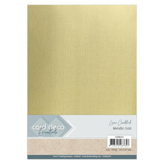 Card Deco Essentials - Metallic Linnenkarton - Metallic Gold