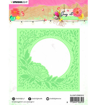 Studio Light Emb. Folder &amp; Cutting Die Say it with flowers nr.12 SL-SWF-EMBCD12 150x150mm