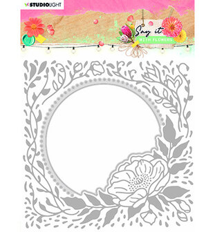 Studio Light Emb. Folder &amp; Cutting Die Say it with flowers nr.12 SL-SWF-EMBCD12 150x150mm