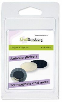 CraftEmotions Anti-slip stickers voor magneten 2 x 12 stuks ca 19mm