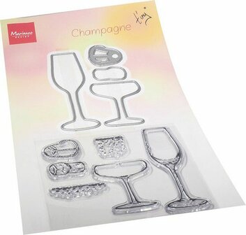 Marianne D Clear Stamp &amp; Die set Tiny&lsquo;s Champagne TC0889 95x210mm