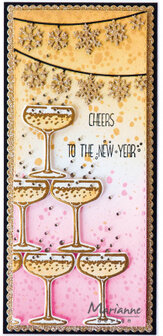 Marianne D Clear Stamp &amp; Die set Tiny&lsquo;s Champagne TC0889 95x210mm