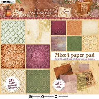 Studio Light Mixed Paper Pad Jenine&lsquo;s Warm &amp; Cozy nr.09 JMA-WAC-MPP09 203,2x203,2 mm