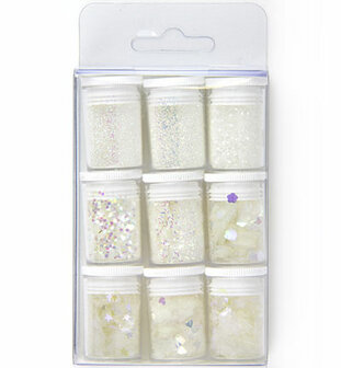 Glitter set  12194-9401 - White, assorted