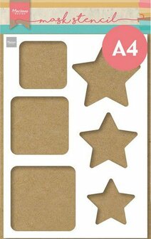 Marianne D Mask Stencil - A4 Squares &amp; stars PS8114 21x30cm