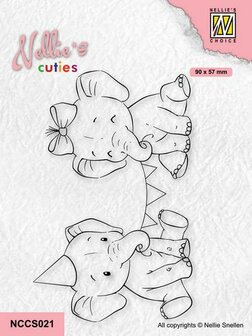 Nellies Choice Clearstamp - Christmas Cuties - Gefeliciteerd NCCS021 90x57mm