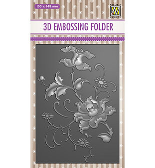 Nellie&lsquo;s Choice 3D Emb. folder - Exotische bloem EF3D027 105x148mm 