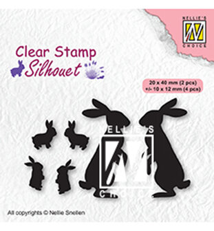 Nellies Choice Clearstempel - Silhouette Konijnen SIL082