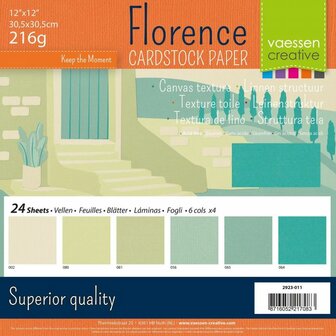 Vaessen Creative - Florence &bull; Cardstock Papier multipack texture 30,5x30,5cm strand tinten