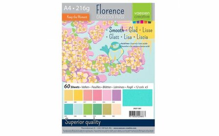 Vaessen Creative -Florence &bull; Cardstock smooth A4 12x5 Spring