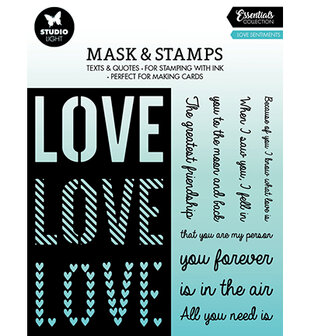 Studio Light Mask &amp; Stamp Essentials nr.01 Love  SL-ES-MST03 155x155mm