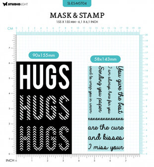 Studio Light Mask &amp; Stamp Essentials nr.01 Hugs  SL-ES-MST04 155x155mm