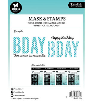 Studio Light Mask &amp; Stamp Essentials nr.02 Bday SL-ES-MST02 155x155mm