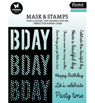 Studio Light Mask &amp; Stamp Essentials nr.02 Bday SL-ES-MST02 155x155mm