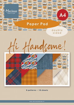 &nbsp; Pretty Papers bloc Hi Handsome ! A4 &nbsp;PK9208&nbsp;