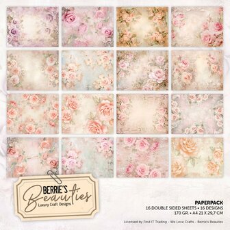 Paperpack - Berries Beauties - Shabby Roses - A4 BBPPA410014