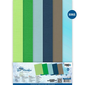 Linen Cardstock Pack - Berries Beauties - Blue Meadow - A4 BB-A4-10015