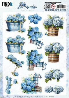 3D Pushout Sheet - Berries Beauties - Blue Meadow - Water Pump SB11031