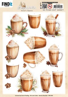 3D Pushout Sheet - Berries Beauties - Cosy WInter - Cosy Drinks SB11064