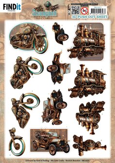 3D Pushout Sheet - Berries Beauties - Steampunk - Vehicles SB11071