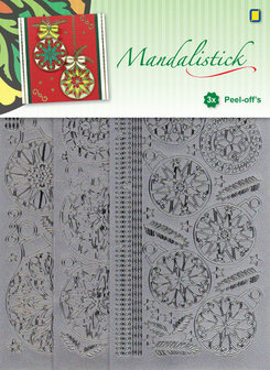 JeJe - Mandalistick Peel-off`s - Christmas Baubles 3-pack - Silver