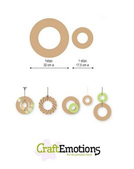 CraftEmotions MDF 2 ringen 32 - 17,5cm x 6mm