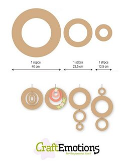 CraftEmotions MDF 3 ringen 40 - 23,5 - 13,5cm x 6mm