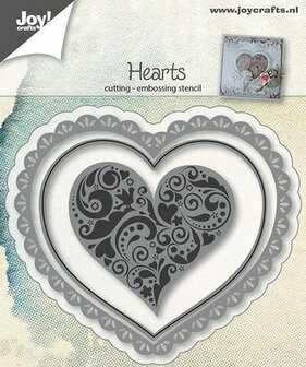 Joy Crafts - Joy! stencil hart (3)  6002/0642