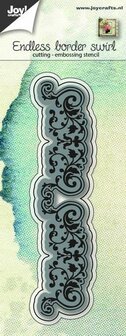 Joy Crafts - Joy! stencil eindeloze rand met swirls  6002/0650