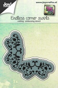 Joy Crafts - Joy! stencil eindeloze hoek met swirls  6002/0651