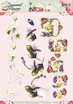 3D Knipvel - Precious Marieke - Seasonal Flowers - Felicitatie