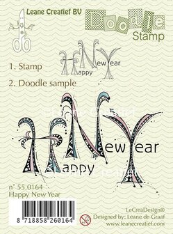 Doodle clear stamp Happy New Year